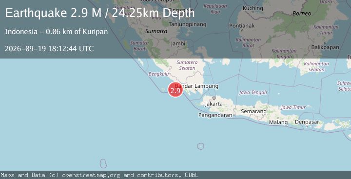 Map of Southern Sumatra, Indonesia