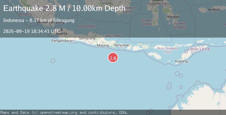 Map of South of Bali, Indonesia