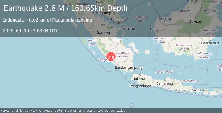Map of Southern Sumatra, Indonesia
