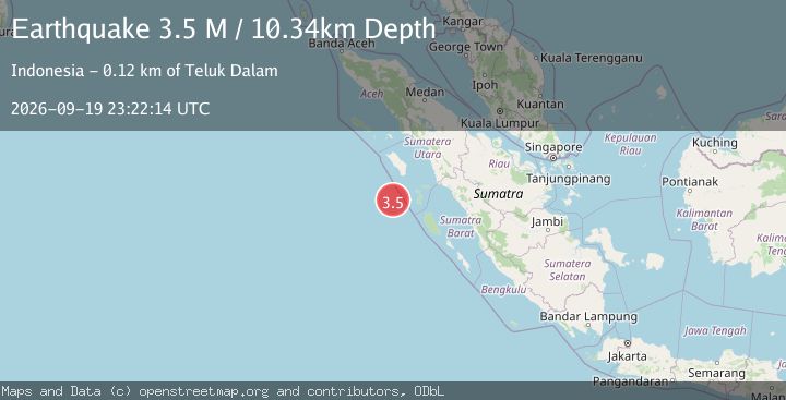 Map of Southwest of Sumatra, Indonesia