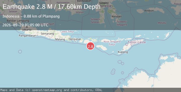 Map of Sumbawa Region, Indonesia