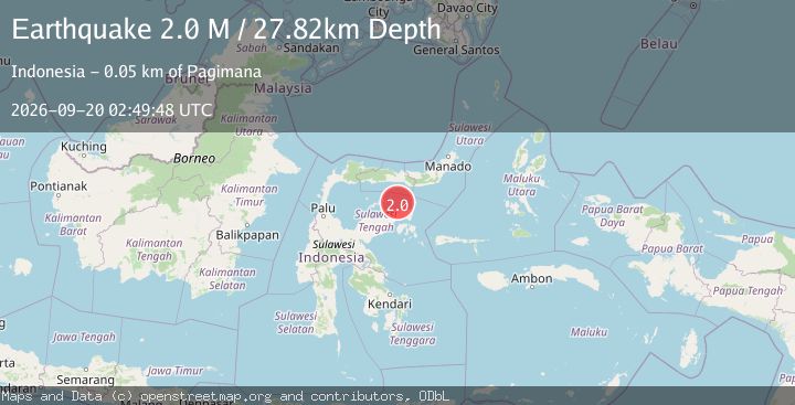 Map of Minahassa Peninsula, Sulawesi