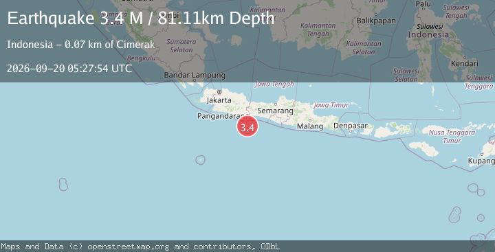 Map of Java, Indonesia