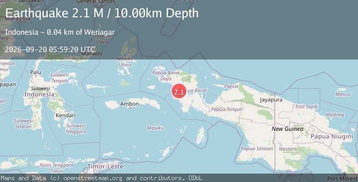 Map of West Papua Region, Indonesia