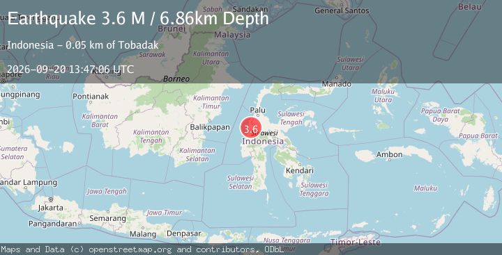Map of Sulawesi, Indonesia