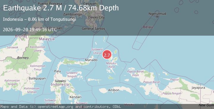 Map of Halmahera, Indonesia
