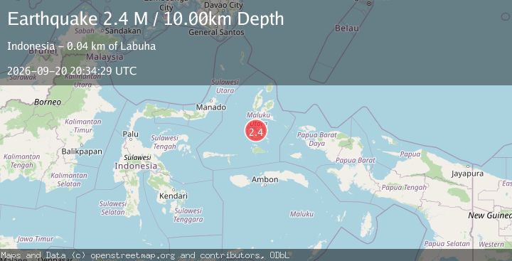 Map of Halmahera, Indonesia