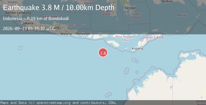 Map of South of Sumbawa, Indonesia