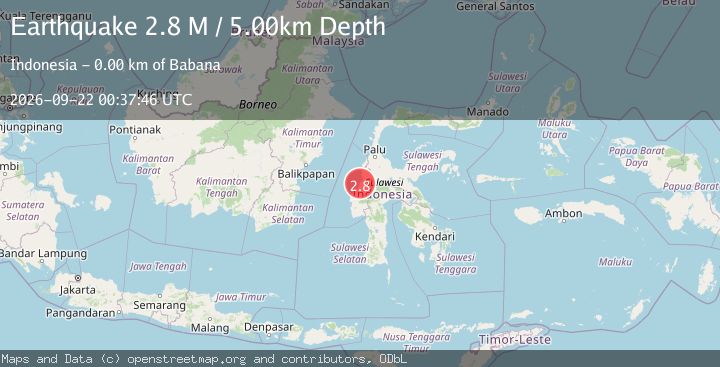 Map of Sulawesi, Indonesia