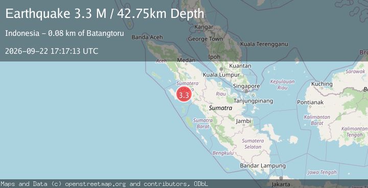 Map of Northern Sumatra, Indonesia
