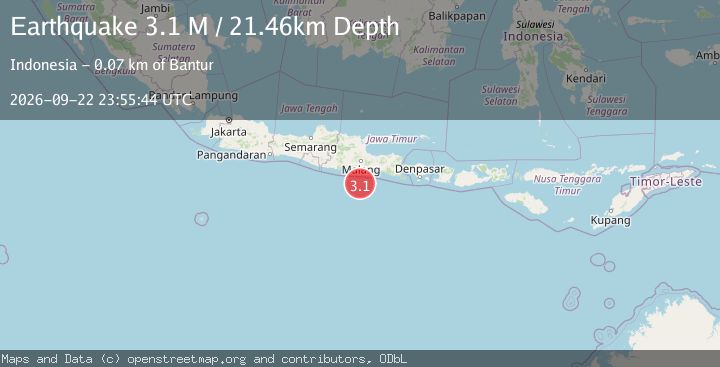 Map of Java, Indonesia