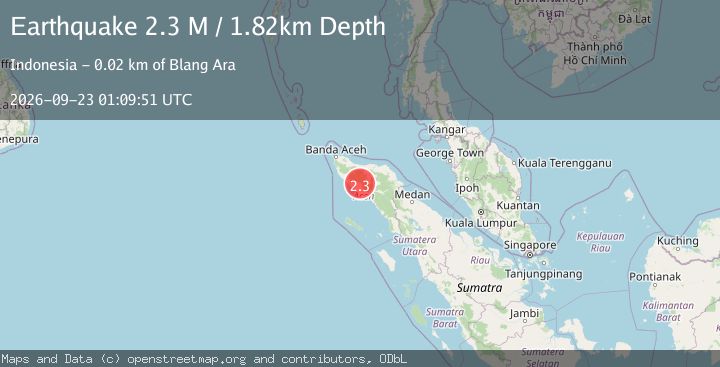 Map of Northern Sumatra, Indonesia