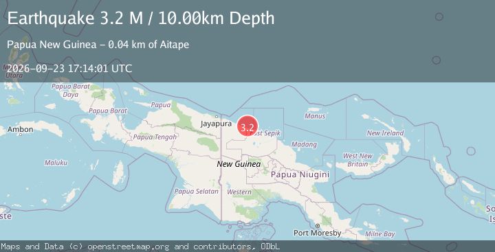 Map of Near North Coast of Papua New Guinea