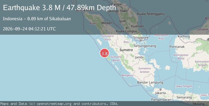 Map of Southern Sumatra, Indonesia