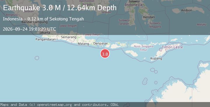 Map of South of Bali, Indonesia