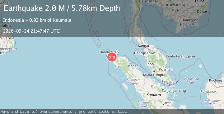 Map of Northern Sumatra, Indonesia