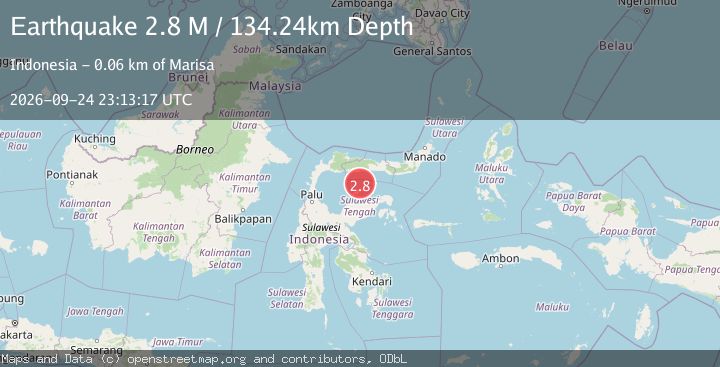 Map of Minahassa Peninsula, Sulawesi