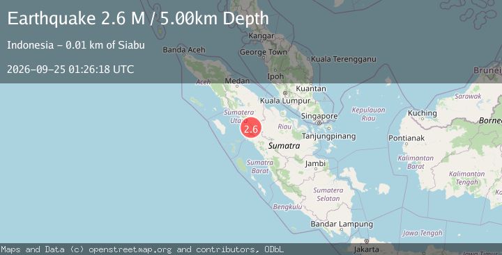 Map of Northern Sumatra, Indonesia