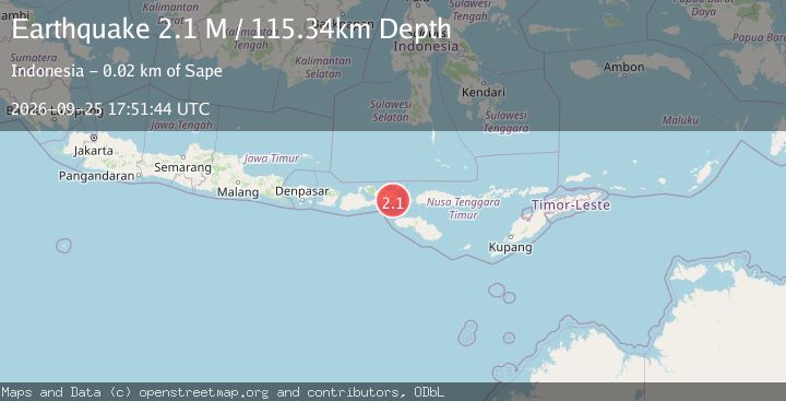 Map of Sumbawa Region, Indonesia