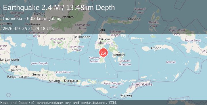 Map of Sulawesi, Indonesia