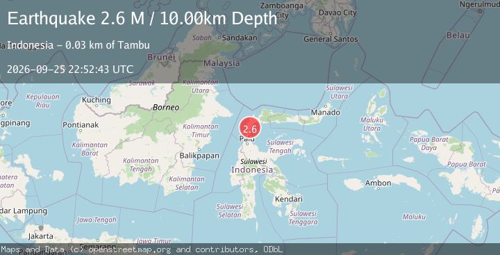 Map of Minahassa Peninsula, Sulawesi