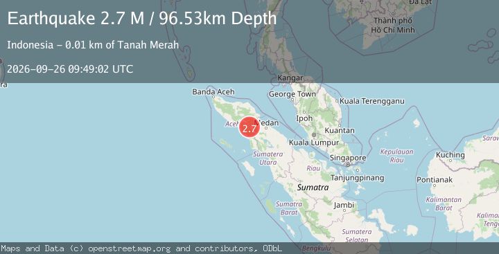 Map of Northern Sumatra, Indonesia