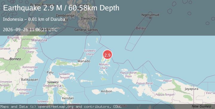 Map of Halmahera, Indonesia