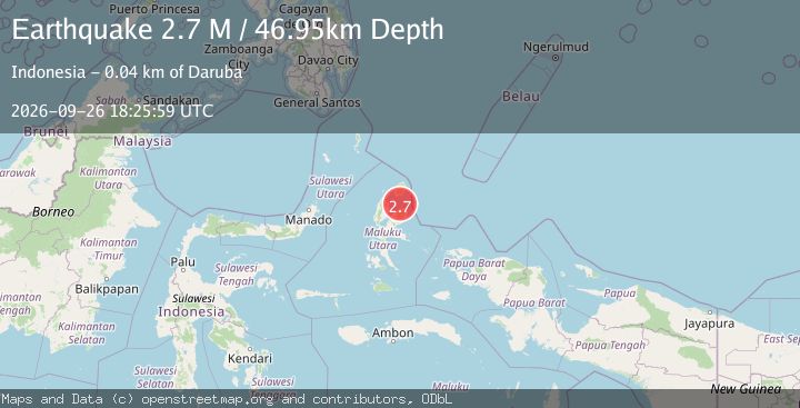Map of Halmahera, Indonesia