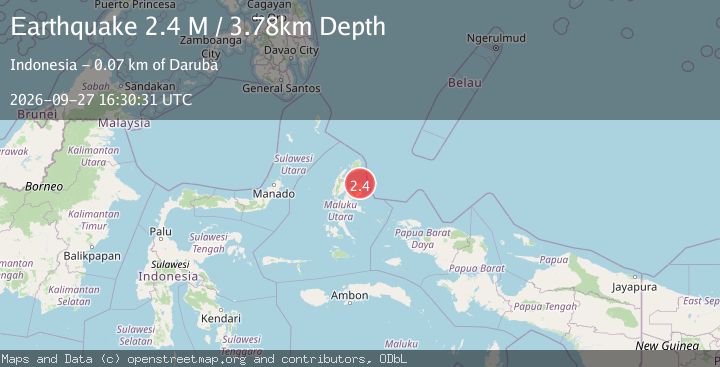 Map of Halmahera, Indonesia