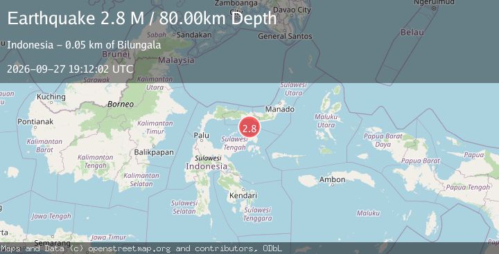Map of Minahassa Peninsula, Sulawesi