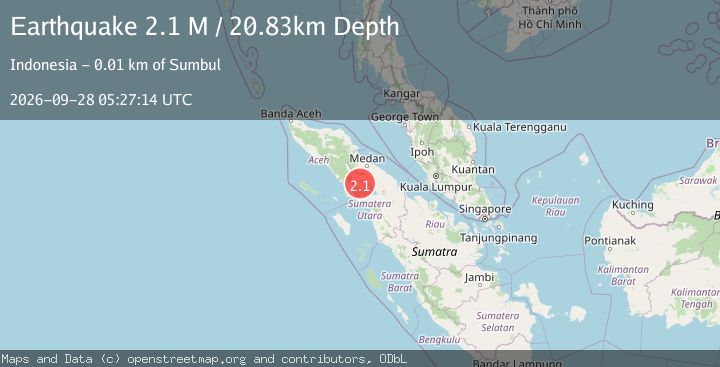 Map of Northern Sumatra, Indonesia