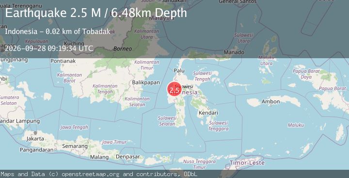 Map of Sulawesi, Indonesia