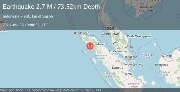 Map of Northern Sumatra, Indonesia