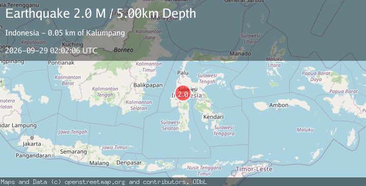 Map of Sulawesi, Indonesia