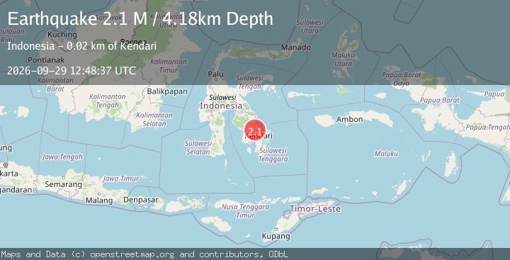 Map of Sulawesi, Indonesia