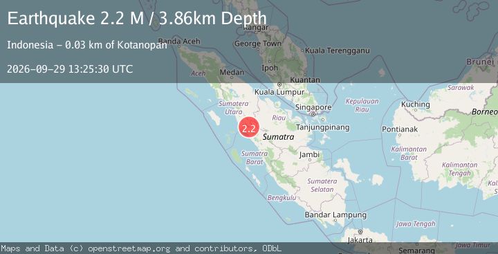 Map of Northern Sumatra, Indonesia