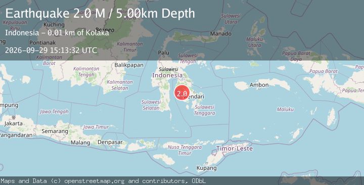 Map of Sulawesi, Indonesia