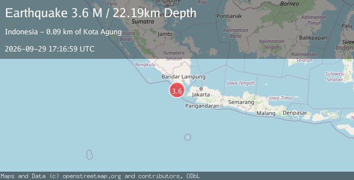 Map of Sunda Strait, Indonesia