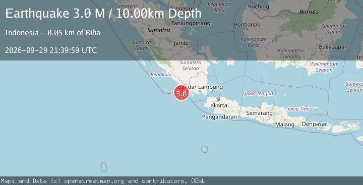 Map of Southern Sumatra, Indonesia