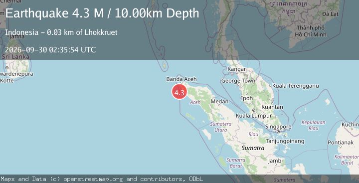 Map of Northern Sumatra, Indonesia