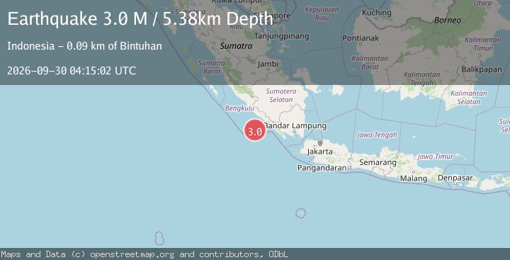 Map of Southern Sumatra, Indonesia