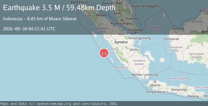Map of Southern Sumatra, Indonesia