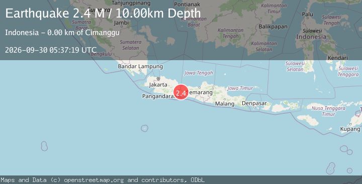 Map of Java, Indonesia