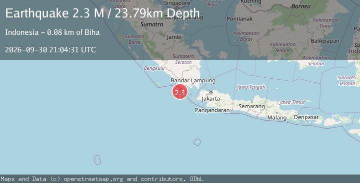 Map of Sunda Strait, Indonesia