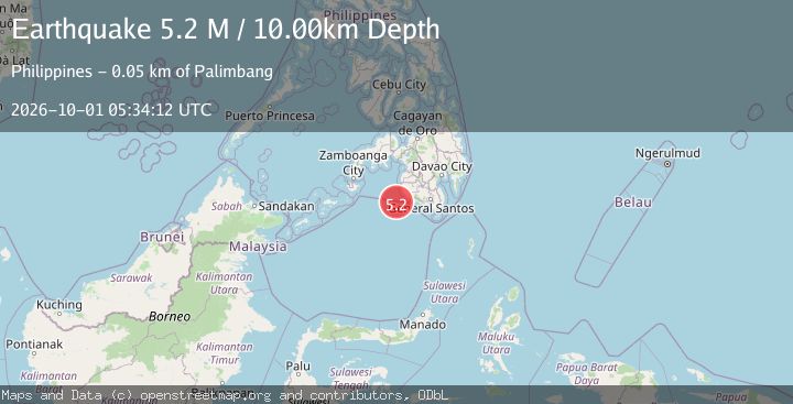 Map of Mindanao, Philippines
