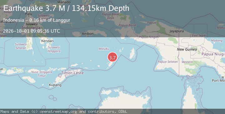 Map of Tanimbar Islands Region, Indonesia