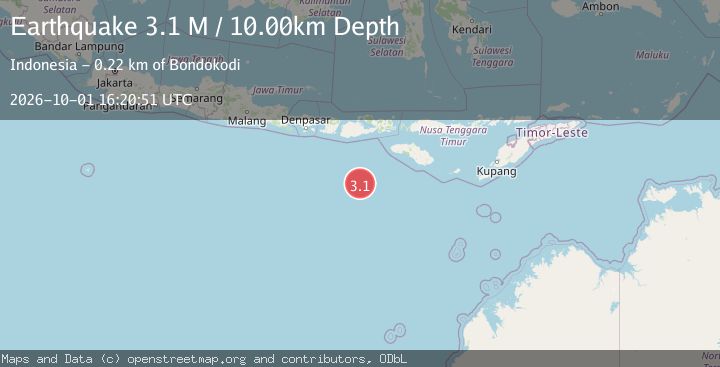 Map of South of Sumbawa, Indonesia