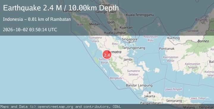 Map of Southern Sumatra, Indonesia