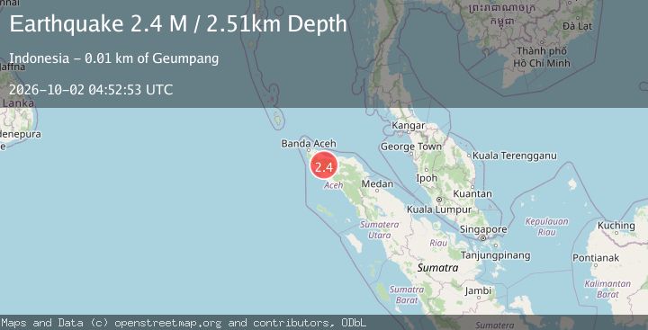 Map of Northern Sumatra, Indonesia