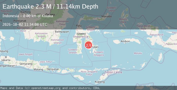 Map of Sulawesi, Indonesia
